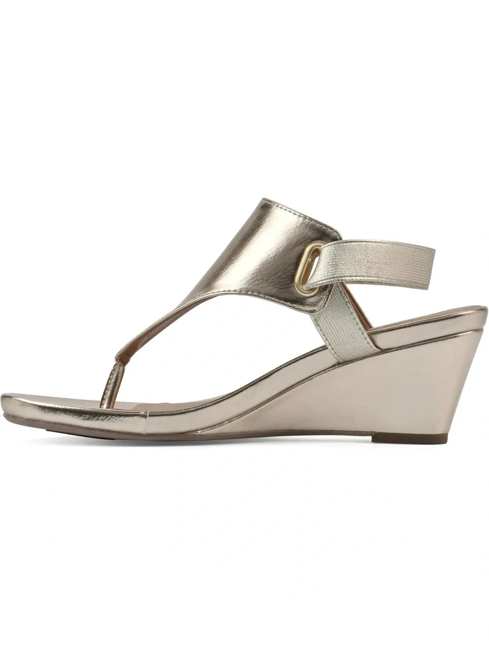 ♥️♥️ White Mountain Women's All Dres Wedge Sandals - Gold Smooth